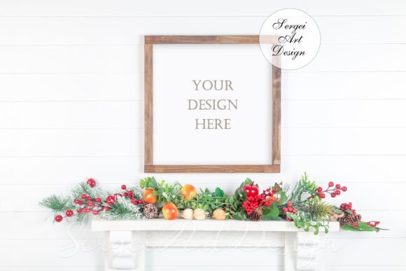 Download Square Realistic Wood Frame Mockup, PSD - Premium Bundle