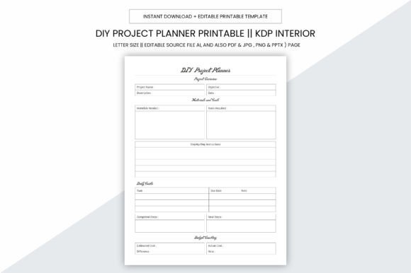 Download DIY Project Planner Kdp Printable - Diy project Collection