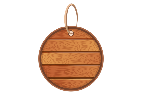 Download Round Label Realistic Wooden Planks. Emp - Realistic wood Collection