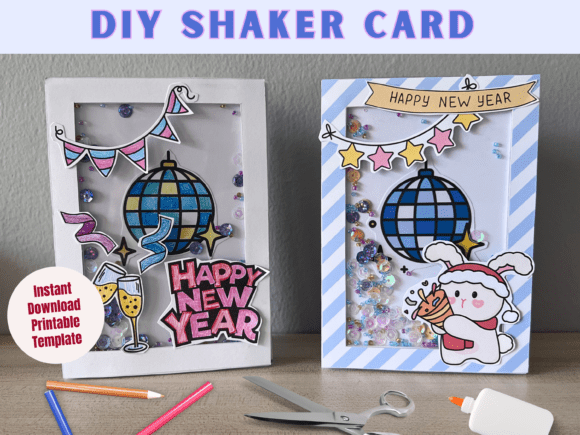 Download New Year Shaker Card - DIY Project - Diy project Collection
