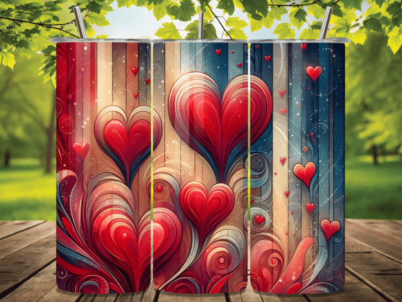 Download Abstract Wood Hearts Valentine Tumbler - Abstract wood Collection