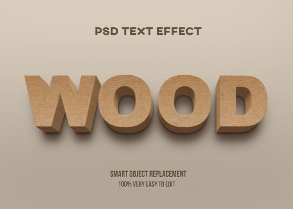Download Text Effect - Realistic Wood Style Text - Realistic wood Collection